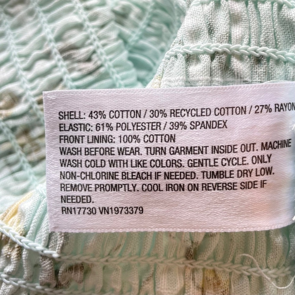 Art Class Girls XL 14 Mint Green Floral Smocked Tie Shoulder Tank Top NWT - Picture 6 of 6